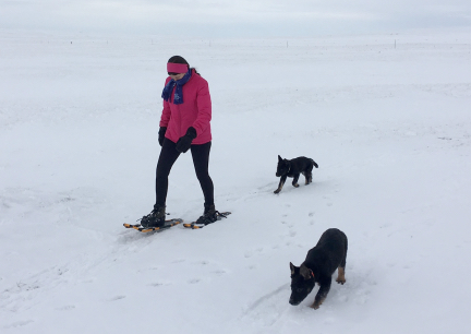 Marna Snowshoeing with Tychicus and Tabaliah 2016-12-27