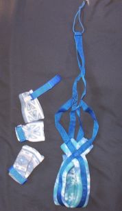 Blue w/ Snowflake Print Padding Harness & 3 Booties